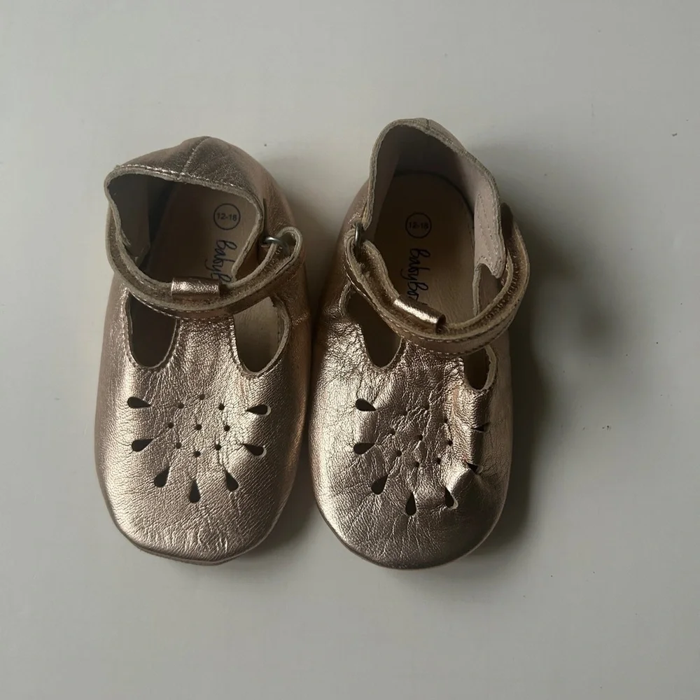 Baby Boden 12-18M Baby Girl Mary Jane Shoes Metallic Gold